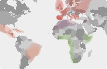 Mapa de ancestralidade genética Genera