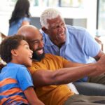 geração de 3 homens para ilustrar o conteúdo sobre ascendente e descendente